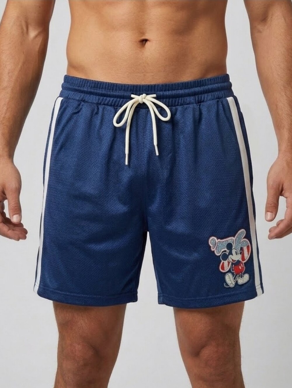 Disney Mickey Mouse Spirit of 76 Navy Mesh Athletic Gym Shorts - Medium